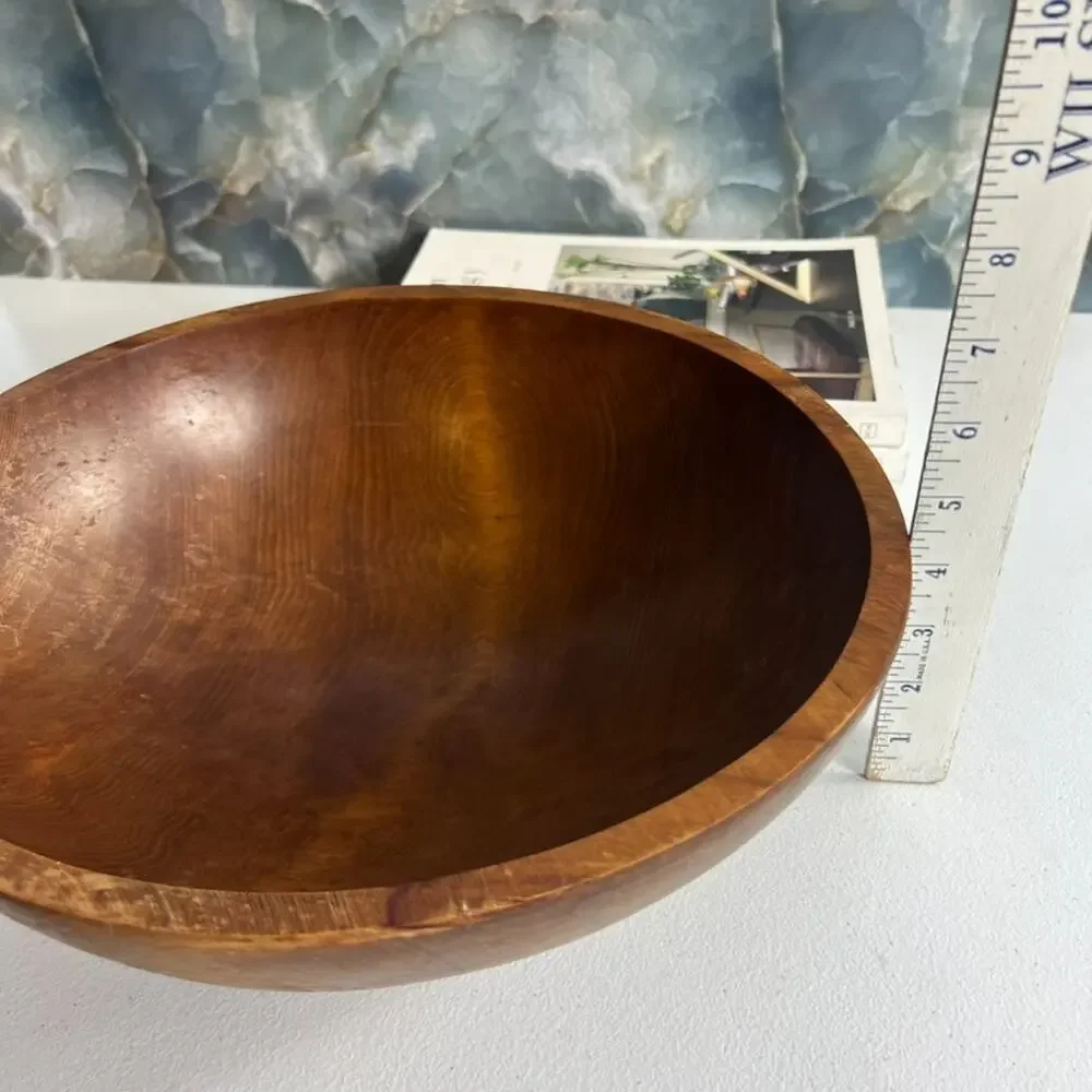 Vintage Mort N. Marton Birch Wood 13” Bowl Dough Salad Made In Canada